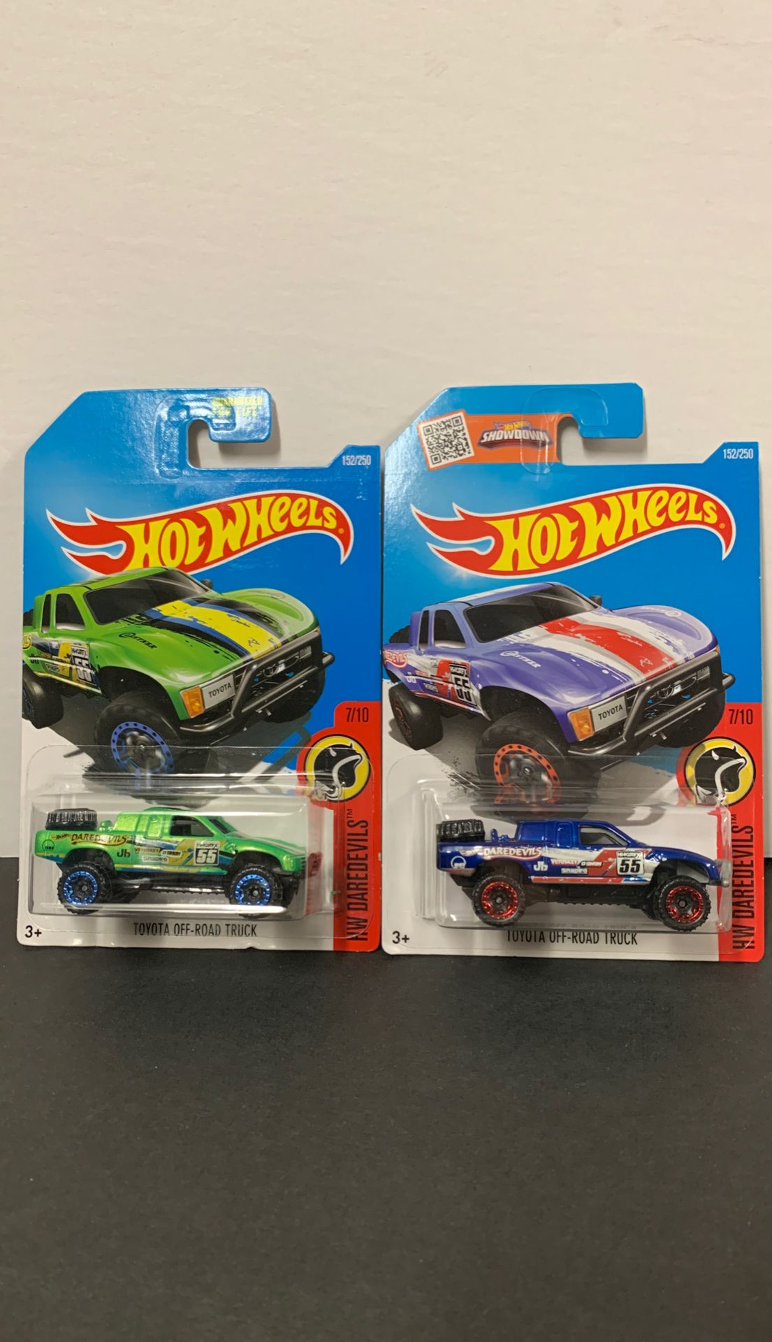 Pair of Hot Wheels Diecast Toyota Off Road Truck