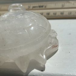 Carved Clear Quarts -Turtle
