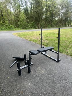 Flat Weight Bench With Preacher Curl And Leg Extension