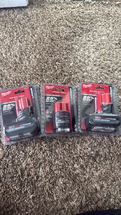 Milwaukee 12v HO batteries