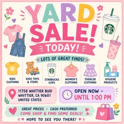 Yard sale today Whittier 6/13