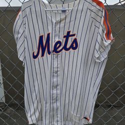 Vintage NY New York Mets xLarge Shirt 80s Pinstripe Russell Athletic Jersey MLB