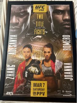 Authentic autographed UFC 248 poster