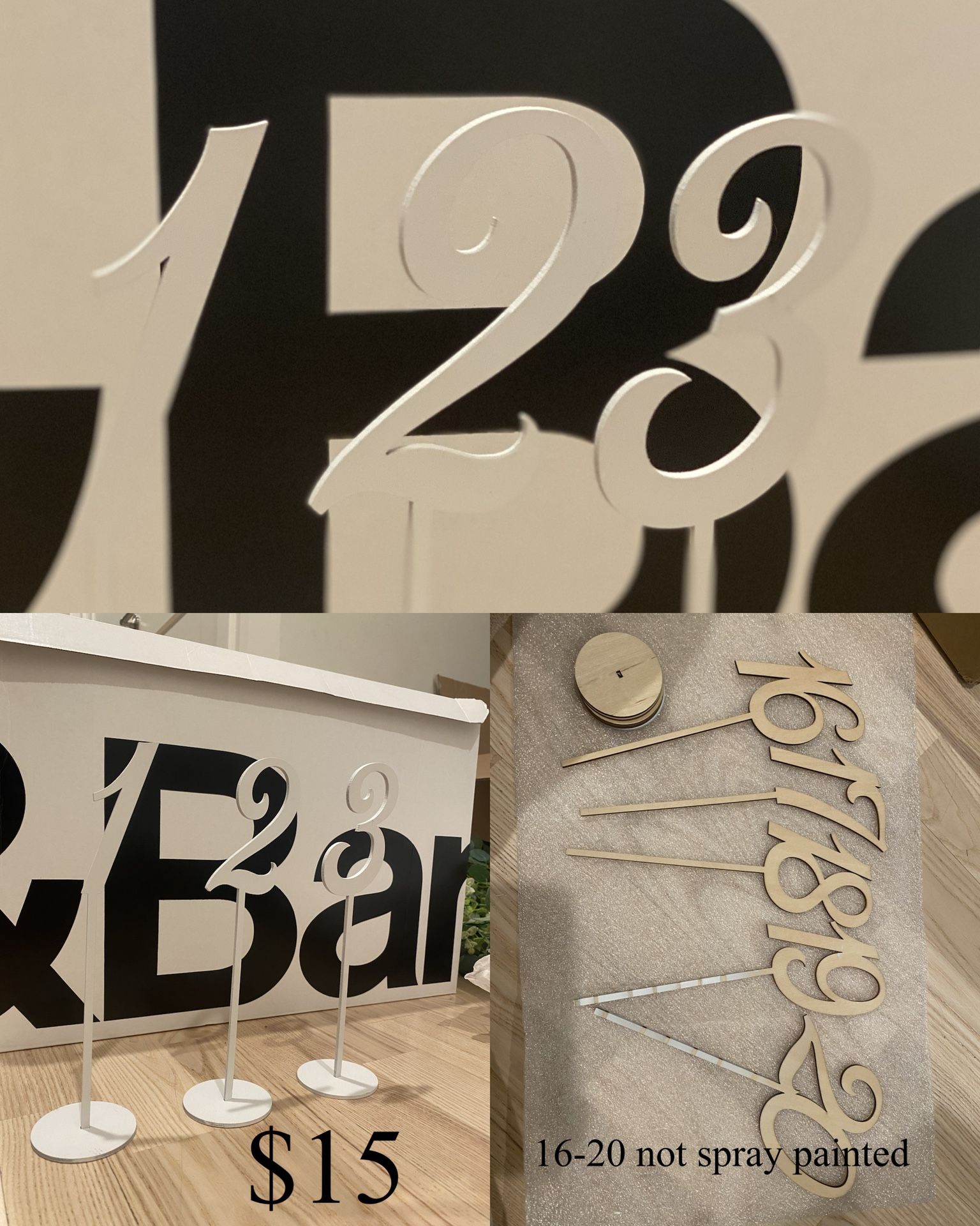 Wooden Table Numbers