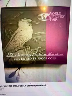 2015 Kookaburra 25 th anniversary 1oz SILVER proof coin
