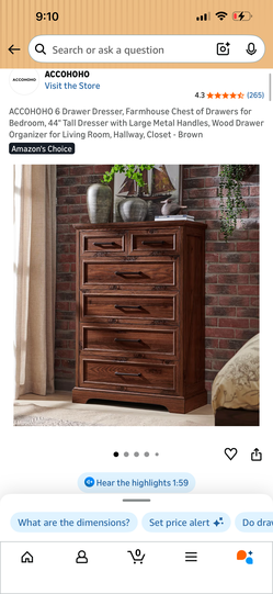 5 Storage Dresser Drawer