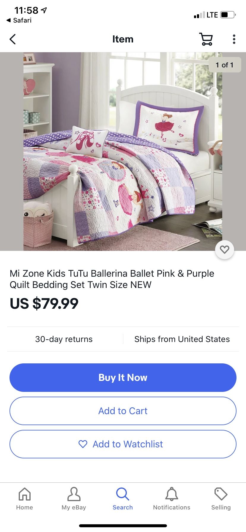 Twin ballerina comforter