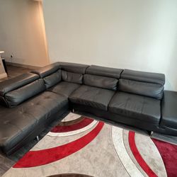 Black Sectional Leather Couch