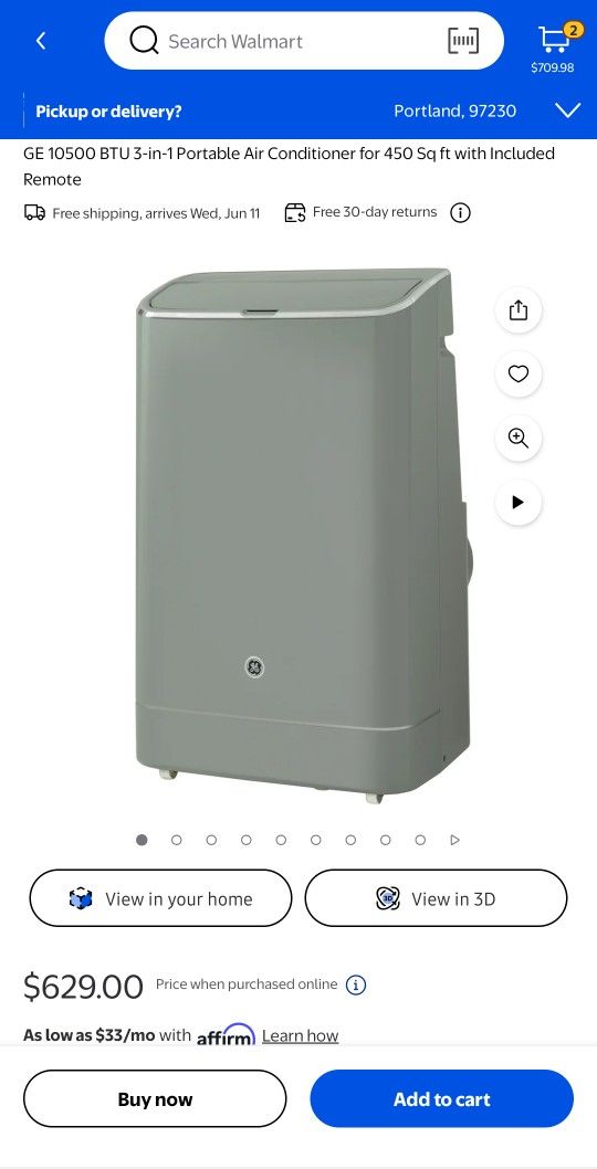 Get 3 In 1 Portlable Ac With Dehumidifier