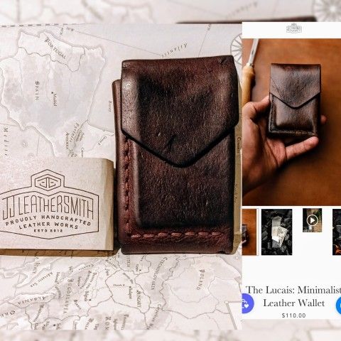 jj leathersmith The Lucais: Minimalist Leather Wallet for Sale in