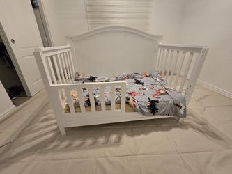 White Wood Toddler Bed Frame