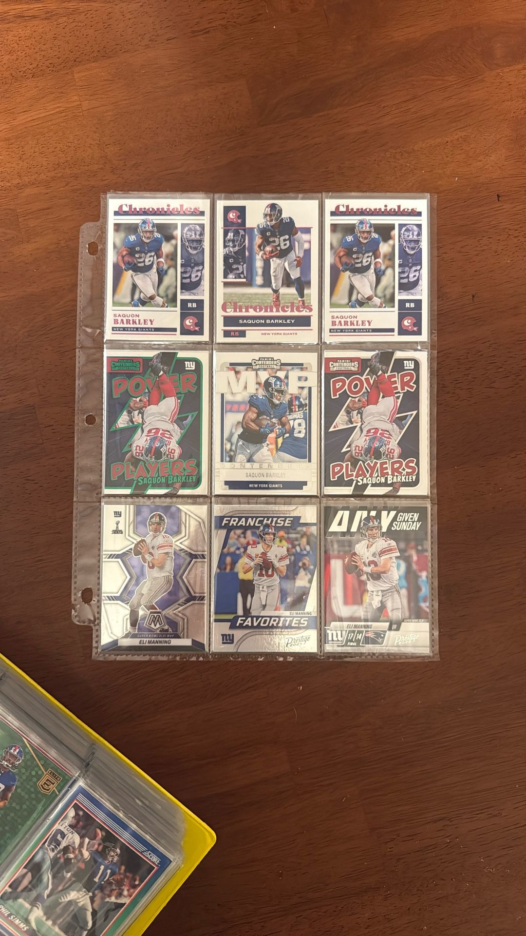 New York Giants Sports Card Lot