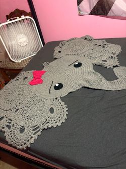 Handmade Crochet elephant Rug