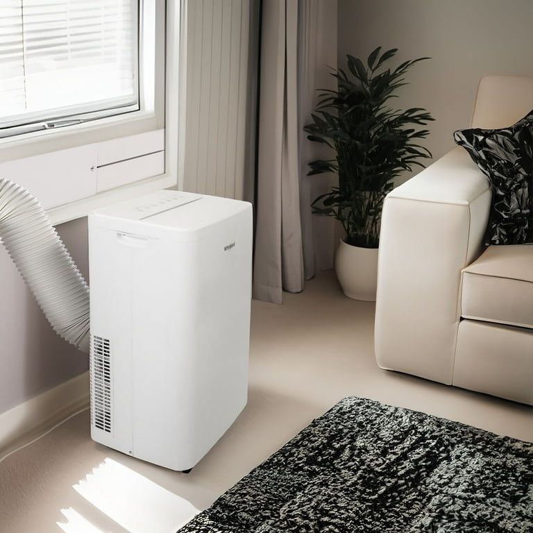 Whirlpool 8,300 BTU (12,000 BTU ASHRAE) 115V Portable Air Conditioner with Remote, Cools up to 550 sq ft,WHNP121AW
