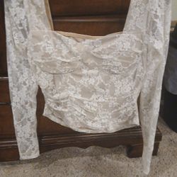 Women's Rue 21 Small Lace Covered Shirt