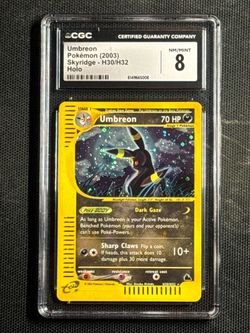 CGC 8 Umbreon Holo Rare H30/H32 Skyridge 2003 English Pokemon