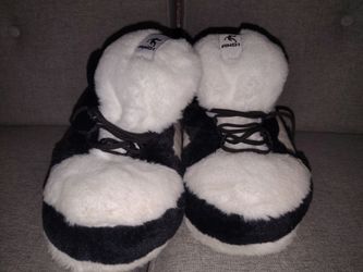 AND1 Plush Sneaker Slippers Black & White