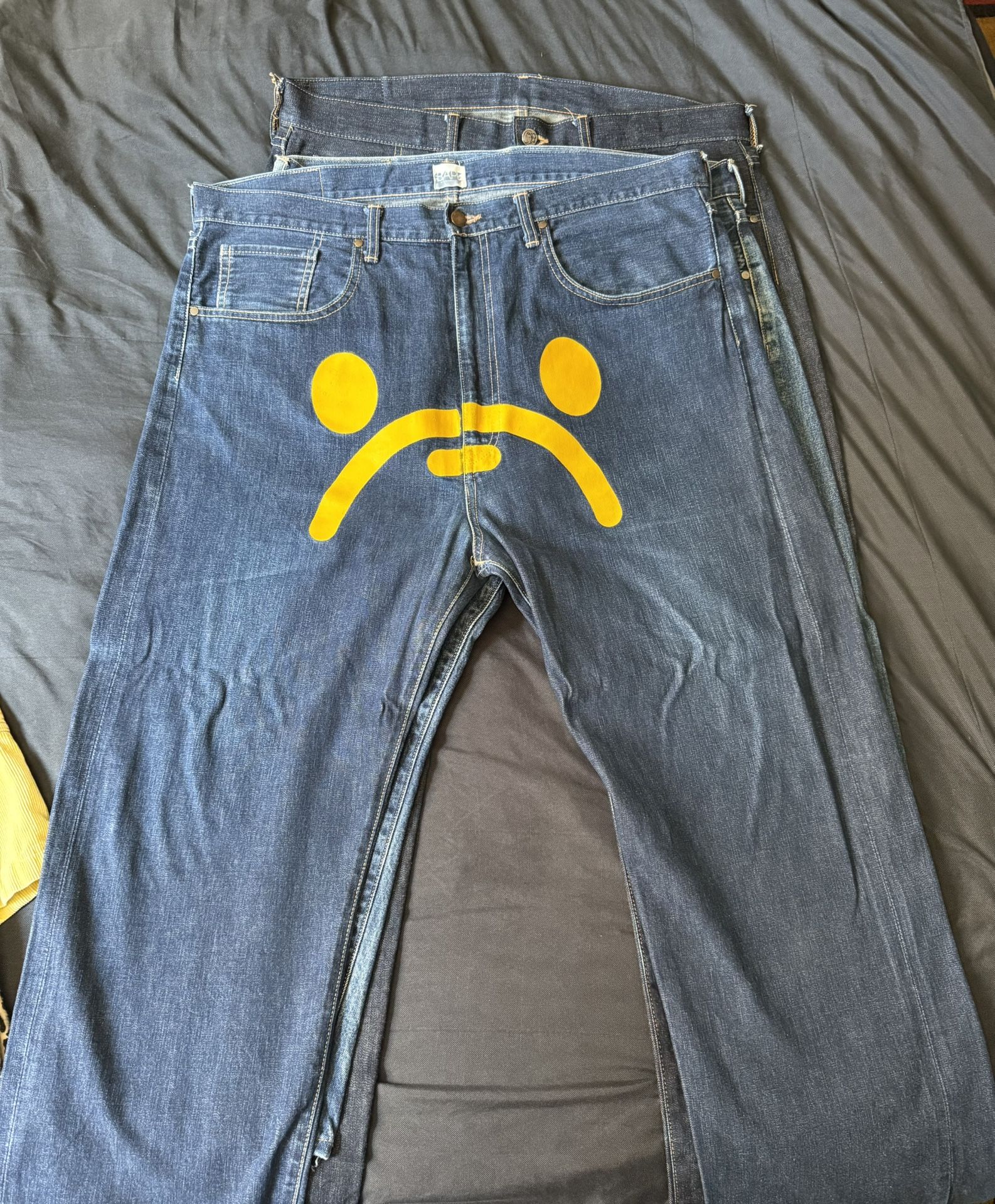 Vintage Baby Milo Sad Face Pants Yellow