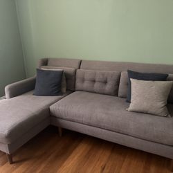 West Elm Crosby Mid-Century 2-Piece Chaise Sectional Sofa