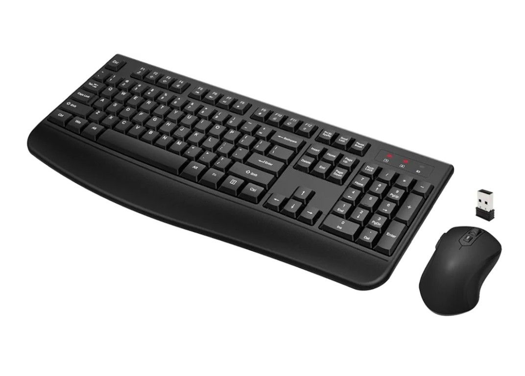 Wireless Keyboard and Mouse Combo, Full-Sized 2.4GHz Wireless Keyboard New