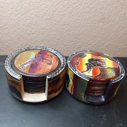 Set of Safari Themed soapstone coasters Made in Kenya