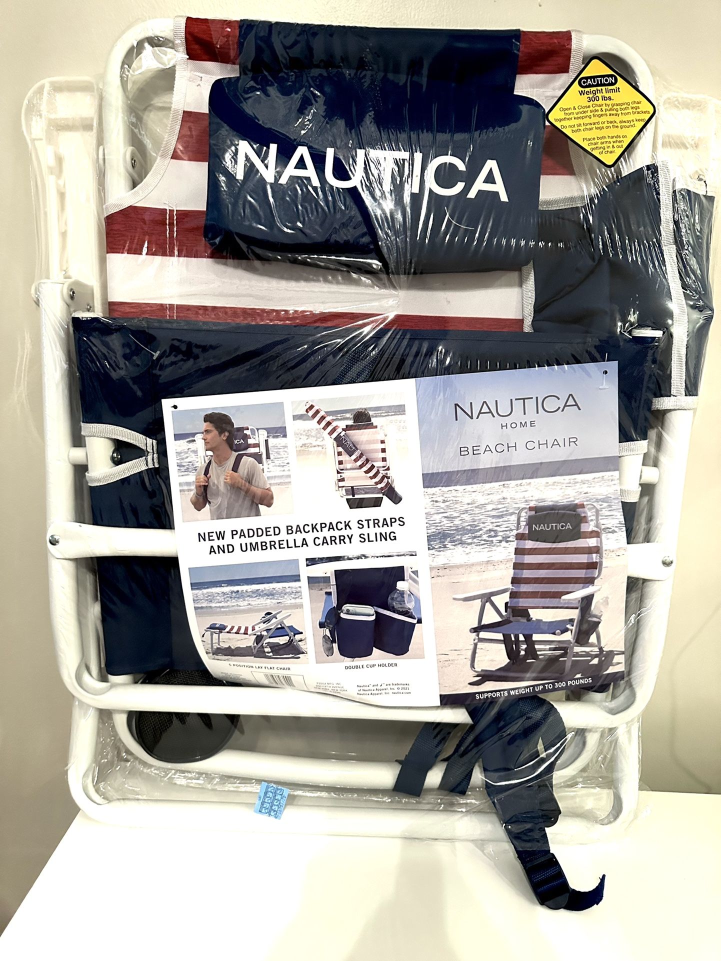 Nautica Portable Beach Chair, Border Stripe