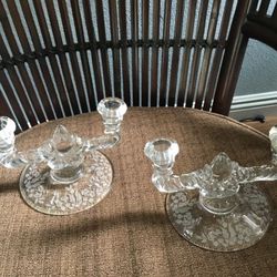 Beautiful Double Candle Glass Holders