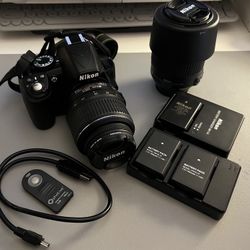 Nikon D3100 DSLR Camera With Extra Lenses & Accessories