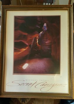 Ladder of Light - Secret Canyons A Slot Canyon 1989 print by Michael Fatali Signed
