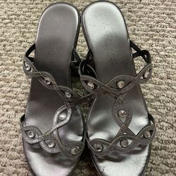 Silver platform Sandals A. giannetti size 6 made in Italy