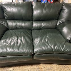 Green Leather Loveseat