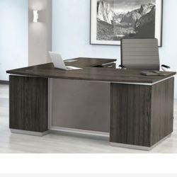 L Shaped Desk With Glass Modesty Office Furniture 