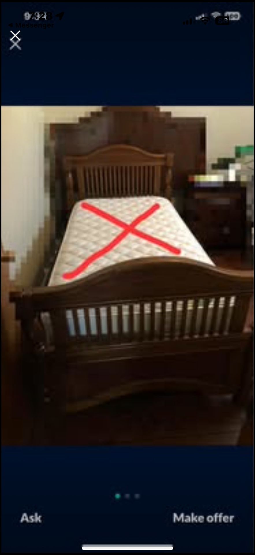 🎁TWIN SIZE BED FRAME-SOLID WOOD🎁