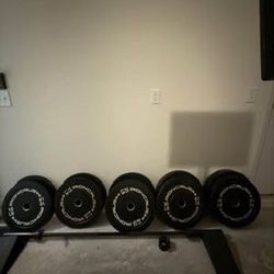 Iron Crush Olympic Bumper Plates Set - Virgin Rubber Weights for Strength Training - Fits 2" Barbell