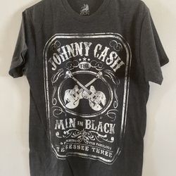 Preowned Unisex Johnny Cash The Man In Black T-shirt Size Medium #$10 FIRM!