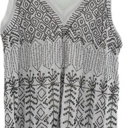 Free People, White Dress With Bronze Beads - Small