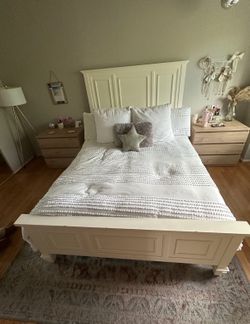 Queen sized bed frame and metal box spring