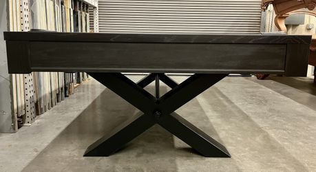 New X Out Black Pool Table With Dining Top Option