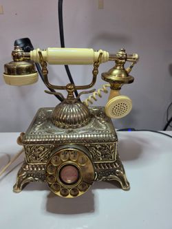 Antique Vintage Brass Rotary Phone!!!!