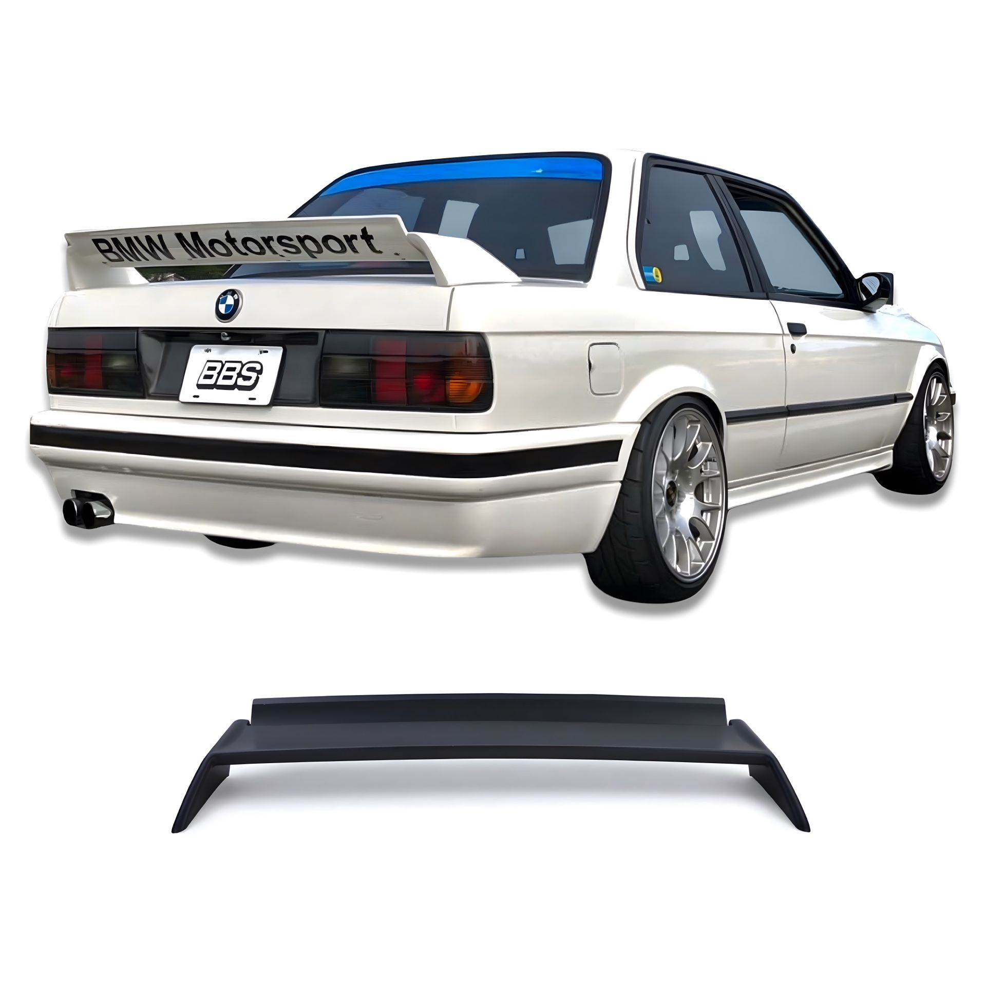 BMW E30 M3 DTM Style Rear Trunk Spoiler + Gurney Flap 318i 318is 325i 325is 325e 325es 325ix