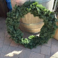 Round Christmas Wreath Blank Canvas With Round Wire To Hold In Place