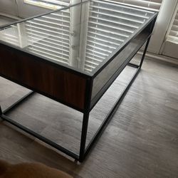 Glass top coffee table