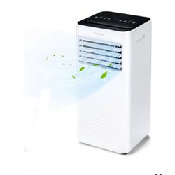 COSTWAY Portable Air Conditioner, 10000 BTU AC Unit with Cool, Fan, Dehumidifier & Sleep Mode for Rooms up to 350 Sq. Ft, with24h (No window kit)