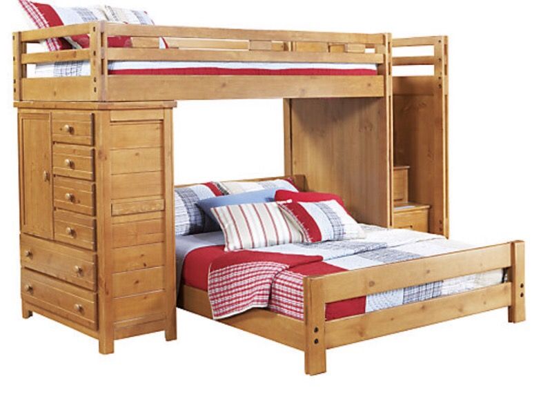 Creekside Taffy Twin/Full Step Bunk Bed and Chest