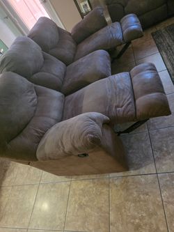 Living room reclining couch and sofa