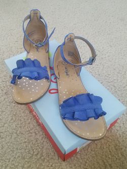 Girls' Cat and Jack Two Piece Ruffle Sandals Size 1