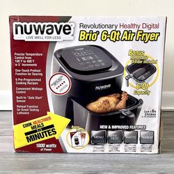 Nuwave Brio 6 QT Digital Air Fryer Black NIB