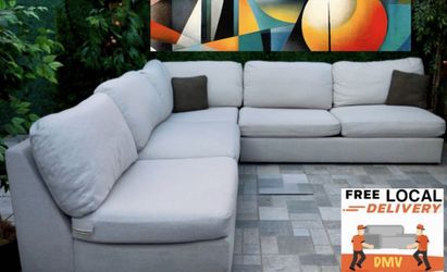 Large Light Gray Sectional Couch