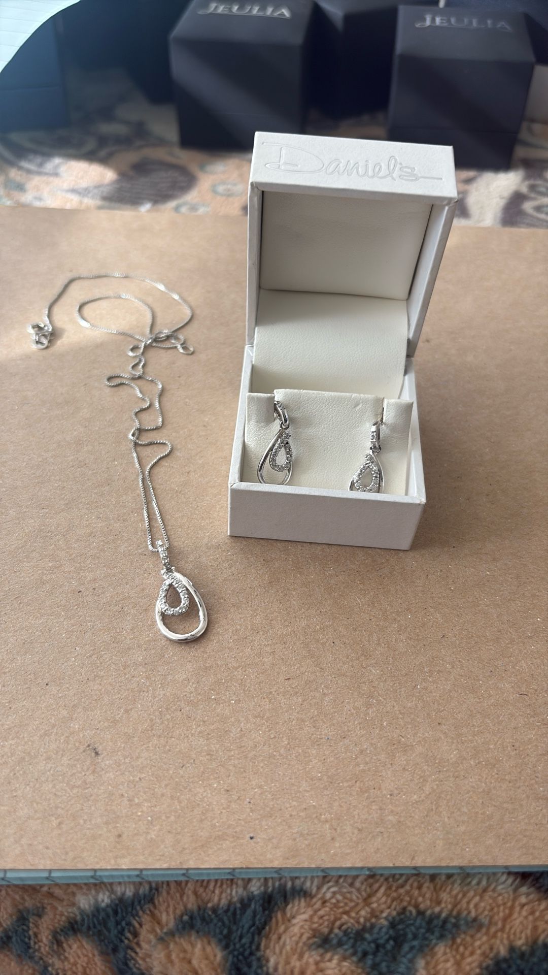 Sterling Silver Necklace And Earrings Set
