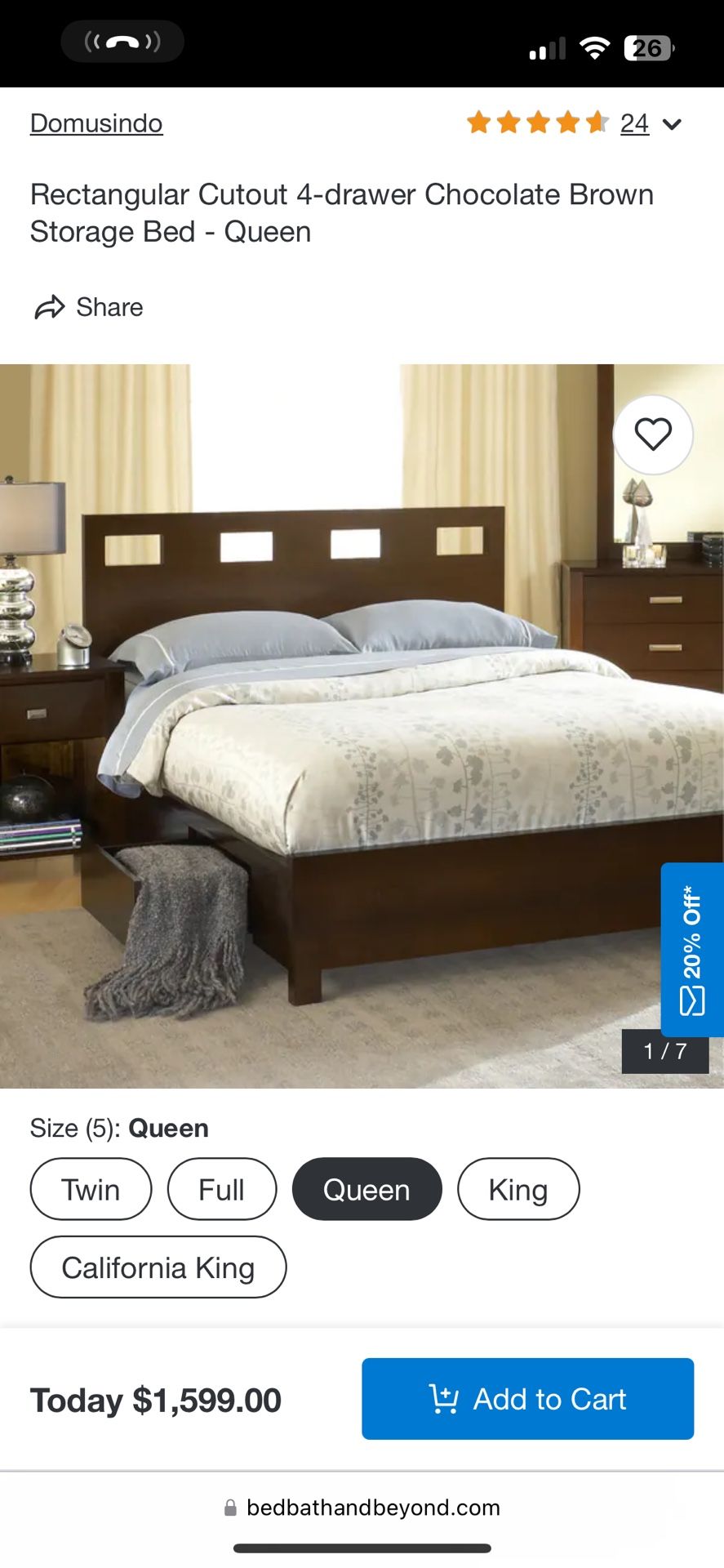 Solid Wood Queen Bed Frame With Storage.